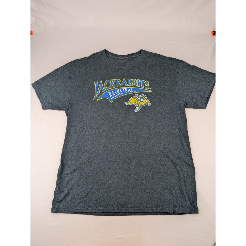 Men's L South Dakota State Jackrabbits Short Sleeve Shirt SDSU Gray Basketball